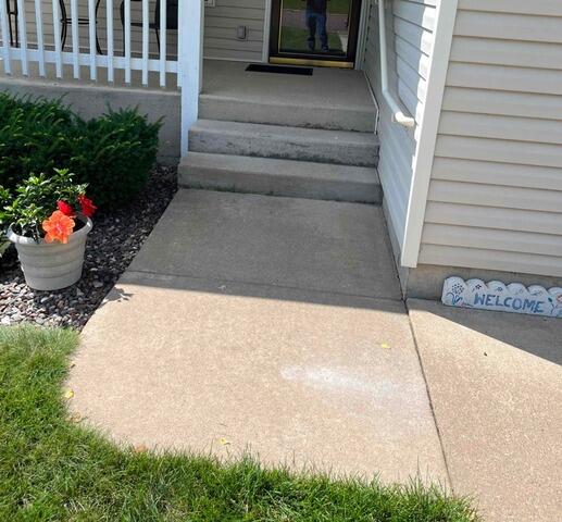 Sunken Slab Leveling in Chippewa Falls, WI - Before Photo