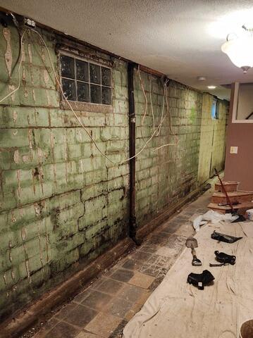 Damp Basement Waterproofing in Saint Paul, MN - Before Photo