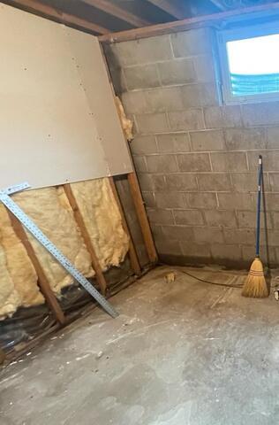 Wet Basement Repair in Harpers Ferry, IA - Before Photo