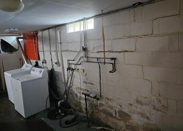 GeoLock Wall Anchor to Repair Foundation in Mankato, MN - Before Photo