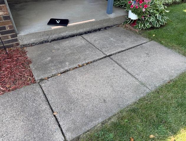 Settled Concrete Repair in Winona, MN - Before Photo