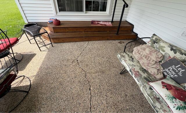 Patio Lifting with PolyLevel in La Crosse, WI - Before Photo