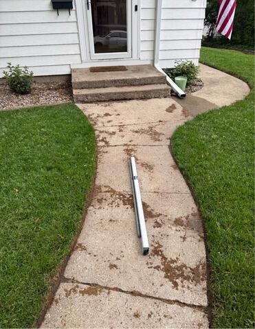 Sunken Concrete Leveling in Mankato, MN - Before Photo