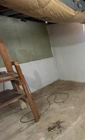 Leaky Basement Waterproofed in Fayette, IA - Before Photo