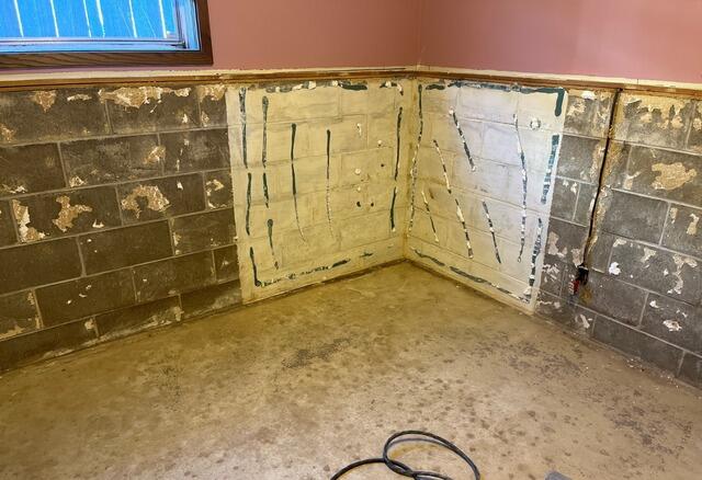 Wet Basement Repair in Eau Claire, WI - Before Photo