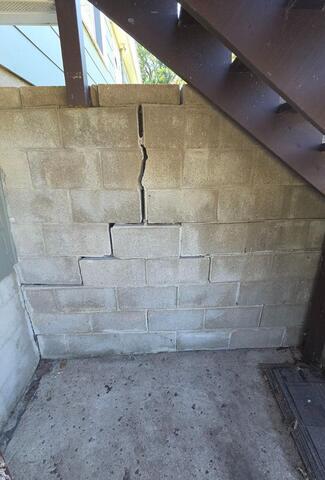 Cracked, Separating Wall Repaired in Lisbon, ND - Before Photo