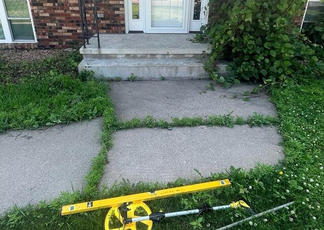Successful Sunken Walkway Leveling in St Paul, MN - Before Photo