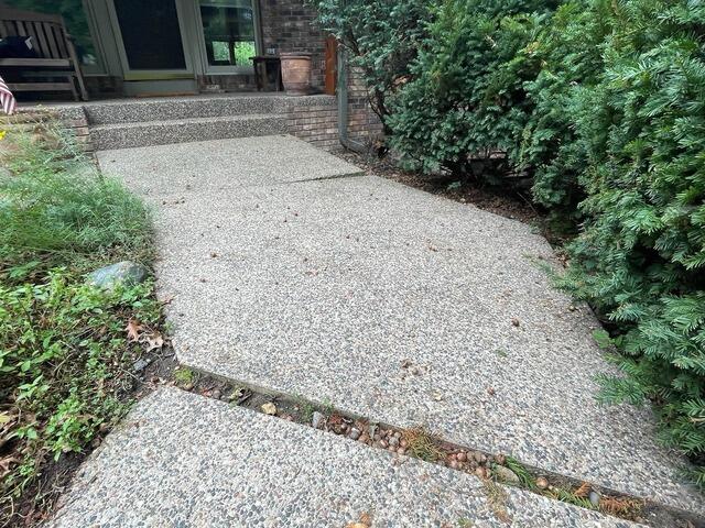 Sinking Concrete Leveling in Edina, MN - Before Photo