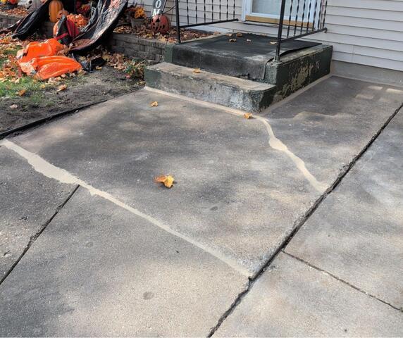 Sinking Front Steps in Charles City, IA, Lifted - After Photo