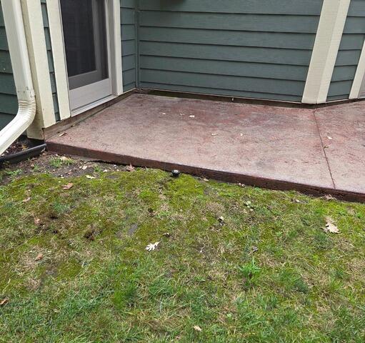 Sinking Patio Lifting in Rochester, MN - Before Photo
