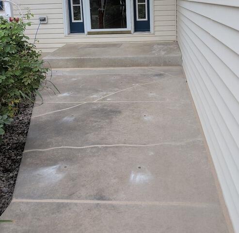 Sinking Walkway Lifting and Repair in Rochester, MN - Before Photo