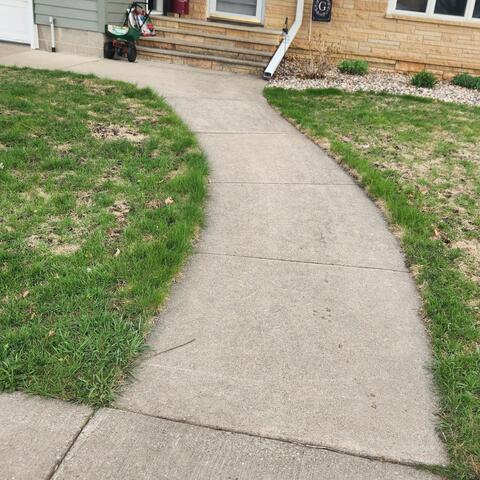 Blue Earth, MN, Concrete Leveling Services Completed - Before Photo