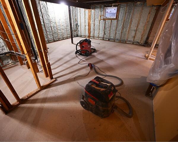 Transforming A Ugly Hazardous Basement Floor Into a Work Of Art - - Before Photo
