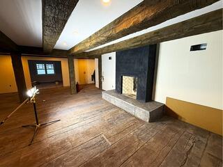Stamped Concrete, Antiqued Fire Place, and Tree Supports In a Bedroom - Goshen, NY