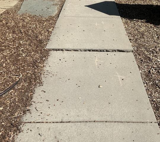 Concrete leveling of a Walkway in Sandy, UT - Before Photo