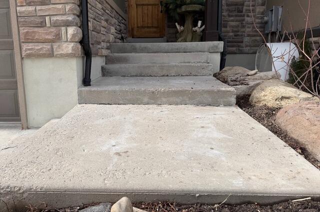 Concrete Leveling at Front Entry Steps in Midway, UT | Before and After PolyLevel Repair - After Photo