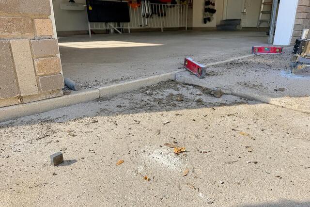 Garage Entrance Concrete Leveling in Farmington, UT - Before Photo