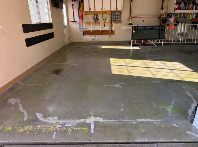 Garage Floor Concrete Crack Repair in Farmington, UT - Before Photo