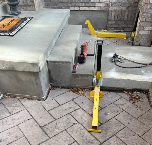 Concrete Leveling Near Front Steps in South Jordan, UT - Before Photo