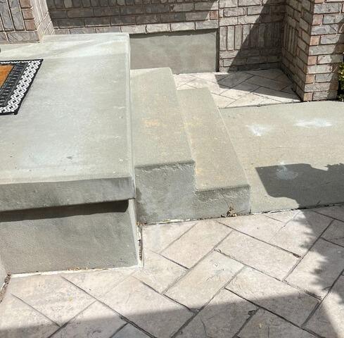 Concrete Leveling Near Front Steps in South Jordan, UT - After Photo