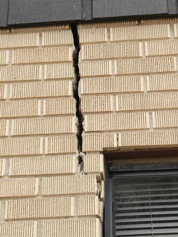 Foundation Repair Reduces Major Brick Separation in Price, UT - Before Photo