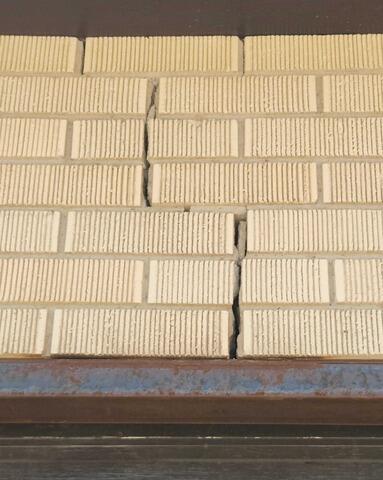 Foundation Repair Reduces Brick Cracking Above Doorway in Price, UT - Before Photo