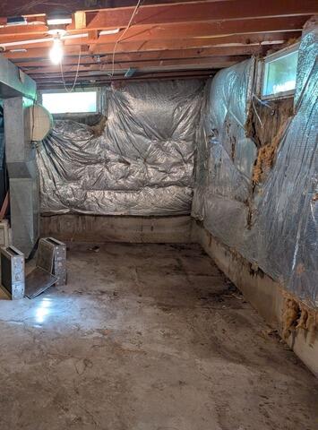 Basement Waterproofing Transformation in Lewiston, NY - Before Photo