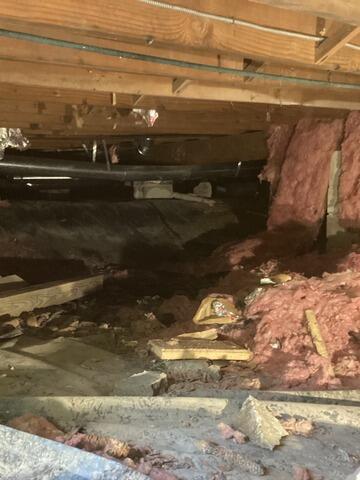 Dirty Crawl Space Encapsulated in Pittsford, NY - Before Photo