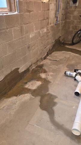 New Interior Drainage System Installed for a Wet Basement in Holland, NY