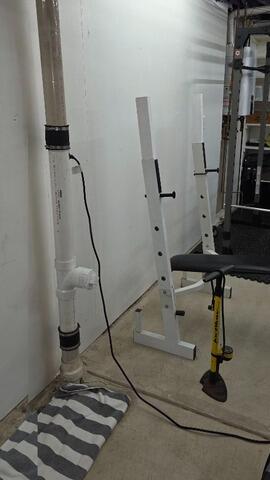 Wet Basement Gym Gets Waterproofed in Orchard Park, NY - Before Photo