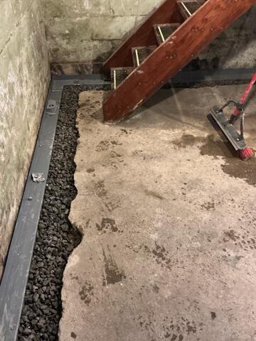 Effective Drainage Added to a Basement in Depew, NY
