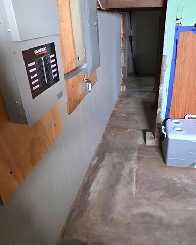 Upgraded Perimeter Drainage Added To Wet Gasport, NY Basement - Before Photo