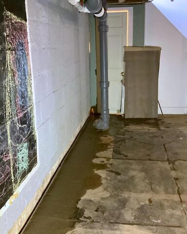 Drainage System Added To Wet Basement in Rochester, NY - After Photo