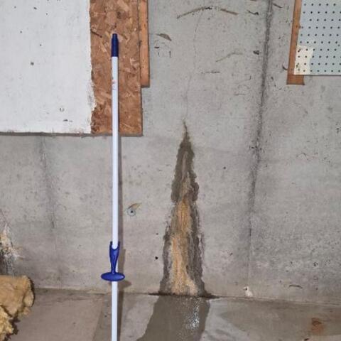 Basement Wall Crack Repaired in Middleport, NY - Before Photo