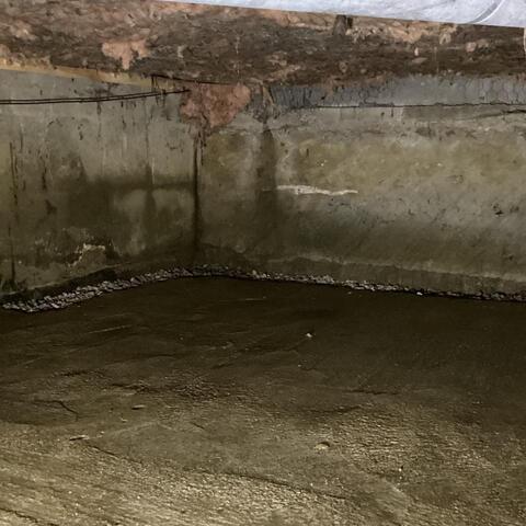 Waterproofing Solution Installed In A Damp Getzville, NY Crawl Space - Before Photo