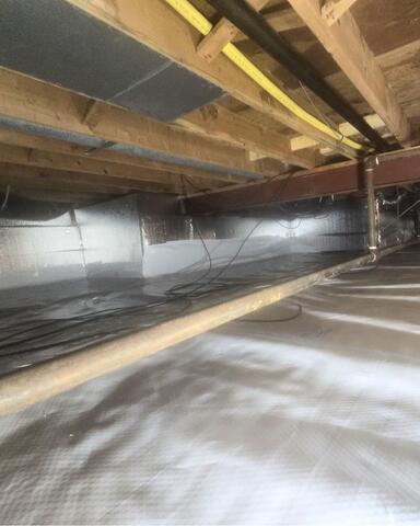 Waterproofing and Insulation Solution Added to This, Amherst, NY, Crawl Space - After Photo