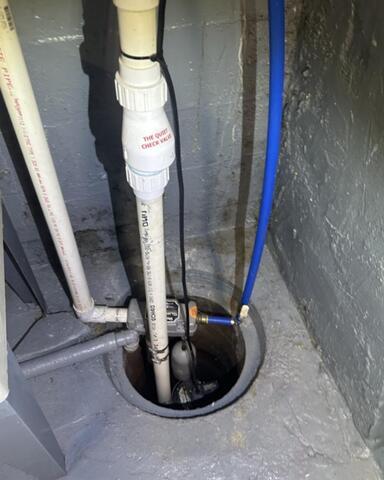 Sump Pump Upgraded To Help a Wet Basement in Boston, NY - Before Photo