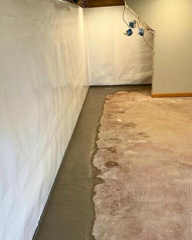 asement in Hamburg, NY Has a Waterproofing Solution Installed After Water Seepage Issues - After Photo