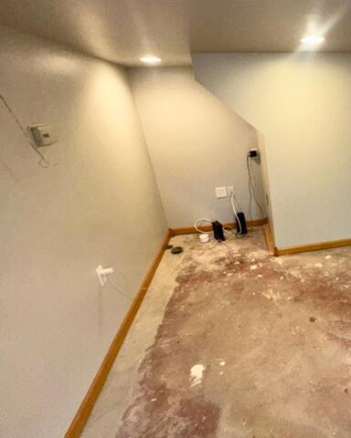 asement in Hamburg, NY Has a Waterproofing Solution Installed After Water Seepage Issues - Before Photo
