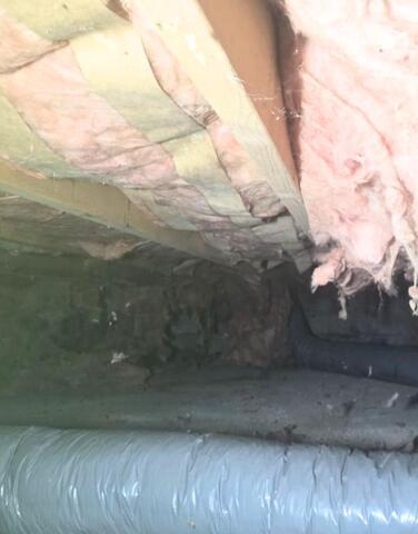 Insulation in a Webster, NY Crawl Space Replaced - Before Photo