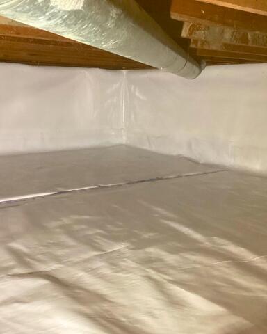 A Grand Island, NY Crawl Space With Water Issues Has a Waterproofing Solution Installed - After Photo