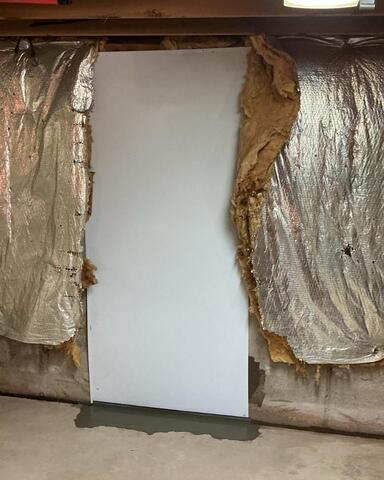A Newfane, NY Basement With a Severe Leaking Wall Crack Repaired - After Photo