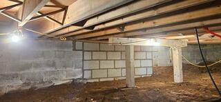 Crawl Space Wall Rebuild in Appleton, NY