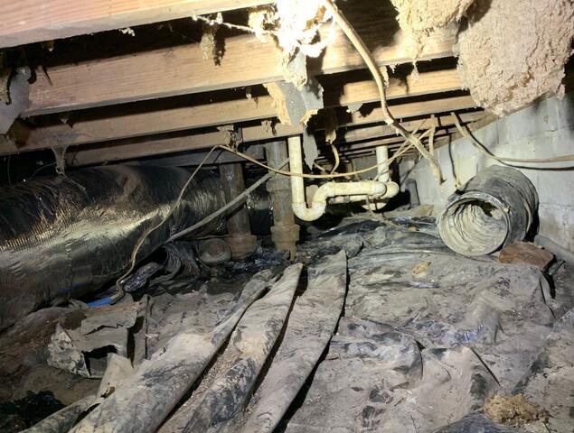 Sump Pump In A Crawlspace in Evansville IN - Before Photo