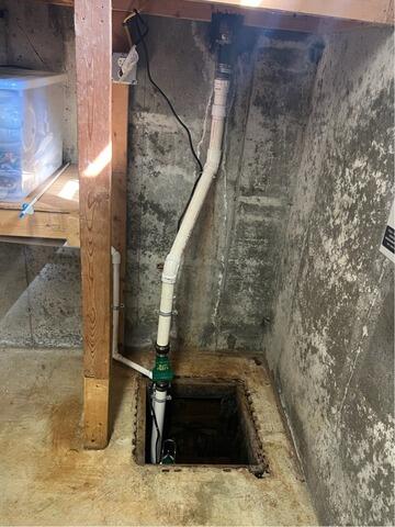 Sump Pump Upgrade in Acushnet, MA - Before Photo
