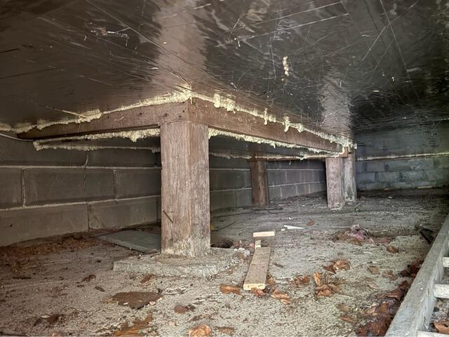 Crawl Space Encapsulation in North Dighton, MA - Before Photo