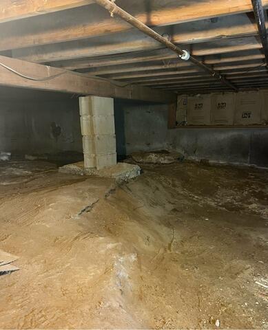 Encapsulating this Woonsocket, RI Crawl Space - Before Photo