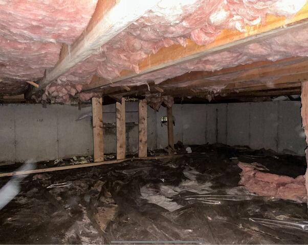 Barrington, RI Crawl Space Repair - Before Photo