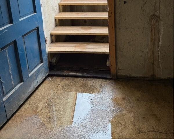 Unfinished Basement Waterproofing in Mansfield, MA - Before Photo