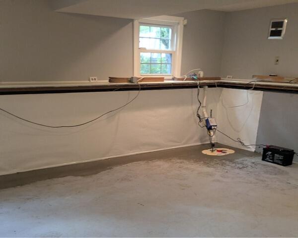 Improving a Finished Basement's Waterproofing System in Bridgewater, MA - After Photo